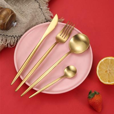 China Viable Flatware Sets Silver Rose Gold Fork Knife Spoon Set Gold Stainless Steel Cutlery Set for sale