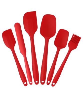 China Sustainable Kitchen Utensils Cooking Tool Kits Heat Resistant Silicone Spatula Set 6 Pieces for sale