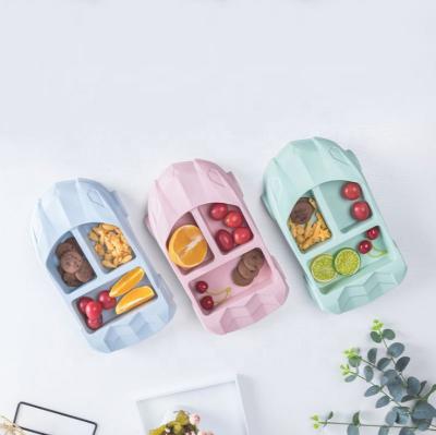 China 2021 new arrivals modern eco-friendly tableware for kids fruit dessert car reusable dish bamboo fiber for sale