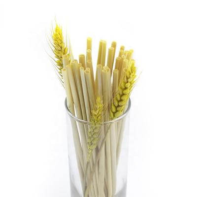 China 100pcs Disposable Natural Organic Hay Straws Wheat Straw Eco Friendly Biodegradable Drinking Straw With Custom Box for sale