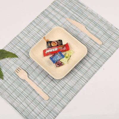 China Amazon Success Disposable 25pcs Natural Palm Leaf Dish Set Tableware For Wedding Party Disposable Palm Leaf Dish for sale