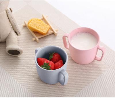 China Sustainable New Arrivals Eco-friendly Bamboo Fiber Tableware For Milk Juice Reusable Kid's Bamboo Fiber Cup for sale