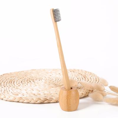 China Tiitee Eco-friendly Wholesale Bamboo Toothbrush Stand Up Zero Waste Bamboo Product Toothbrush Holder Wooden Case for sale