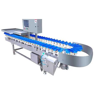 China Online Dry POULTRY Beef Production Packing Line Weight Checking Machine / Weight Checking Sorting Weigher for sale