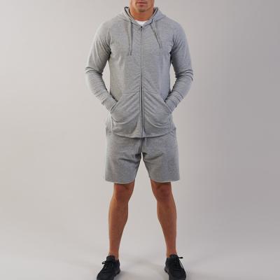 China Jiangxi Manufacturer OEM Good Quality Antibacterial Gray Shorts Men's Tracksuit for sale