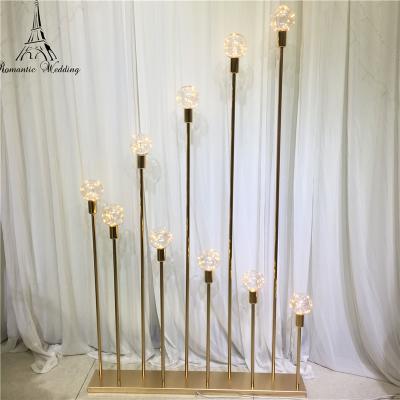 China Wedding Party Decoration New Design 10 Heads Candle Holder Lead Road With LED Light Table Centerpieces For Wedding Event Party Decoration for sale