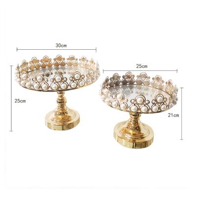 China 2021 Wedding Party Decoration Gold Cake Stand Metal Cake Stand Set Wedding Cup Cake Stand For Wedding Exhibition Party Centerpiece Decoration for sale