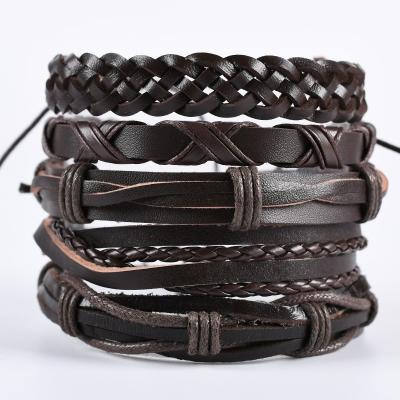 China Bohemia Punk Fashion Whip Leather Men Rainbow Bracelet Braided Couple Bracelet LGBT Pride Accessory Jewelry Personalized for sale