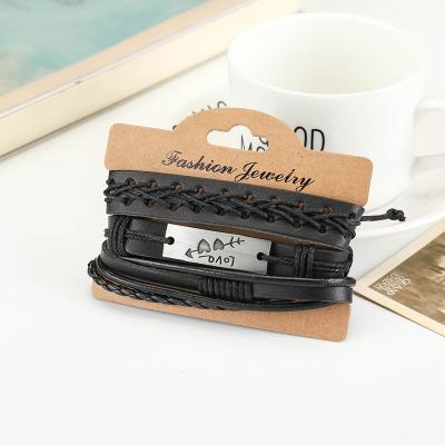 China Wholesale Leather Lovers' Braid Bracelet Fashion Confession Bracelet Bangle Creative Leather Punk Mysterious Love Nameplate for sale