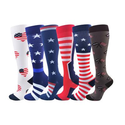 China Breathable High Quality Custom Knee High 20-30mmhg Women Men Cycling Athletic Compression Socks Wholesale for sale