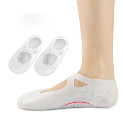 China Arch Support Wholesale Silicone SEBS Moisturizing Socks Gel Heel Compression Socks Toe Open Moisturizing Silicone Heel Sleeve for sale