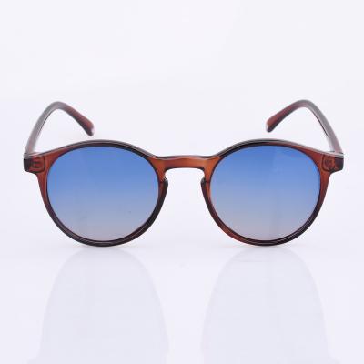 China 2020 Fashion Full Round Polarized Blue Gradient Anti UV400 Glossy Clear Polycarbonate Men's Sunglasses Brown for sale