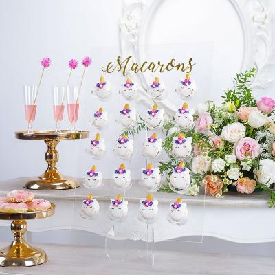 China European Transparent Acrylic Donut Wall Display Rack Dessert Holder Cake Stand Wedding Case Bakery Donut Appearance Board Macaron Box for sale