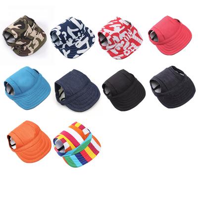 China Durable Adjustable Canvas Dog Hat Accessories For Outdoor Pet Baseball Cap Sheet Sun Protection Hat for sale