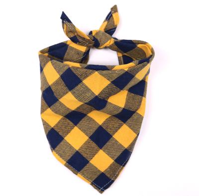 China Wholesale Viable Viable Plaid Bandage Saliva Towel Neck Dog Cotton Pet Triangular Triangle Scarf for sale