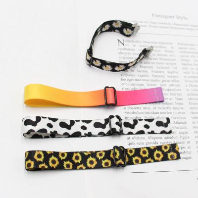 China 2021 New Custom Printing Apple Adjustable Polyester Smart Fitbit Inspre Elastic Strap Cloth Fabric Buckle Strap for sale