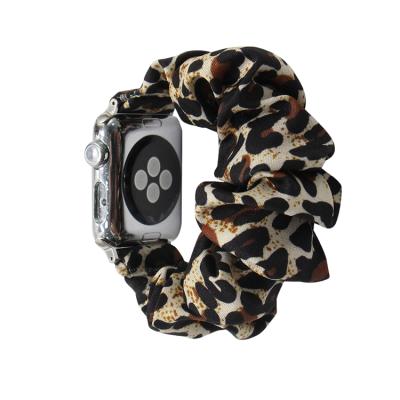 China Wholesale Elastic Band Fashion New Arrival Flower Link Dye Pattern Scrunchies Band Elastic Logo Fitness Iwatch Apple Watch Custom Band for sale