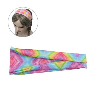 China Wholesale High Quality Fashion Durable Goods Wide Elastic Tie Dye Customized Hair Accessories Printed Yoga Turban Headband for sale