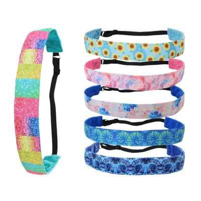 China Fashion Durable Wholesale Goods Adjustable High Quality Color Mixing Non Slip Makeup Sweat Proof Stretch Washable Headbands for sale