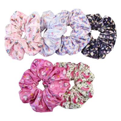 China Wholesale Custom Multi Custom Logo Pattern Elastic Band Printed Girls Hair Scrunchies Fashion Fashion Volume Highly for sale