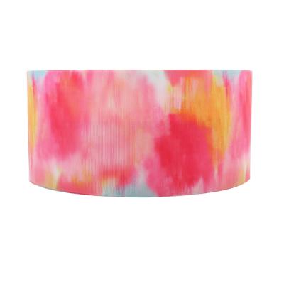 China Wholesale New Design Fashion Tie Dye Viable Viable Garment Accessories Mix Logo Rainbow Color Custom 3 Inch Print Grosgrain Ribbon for sale