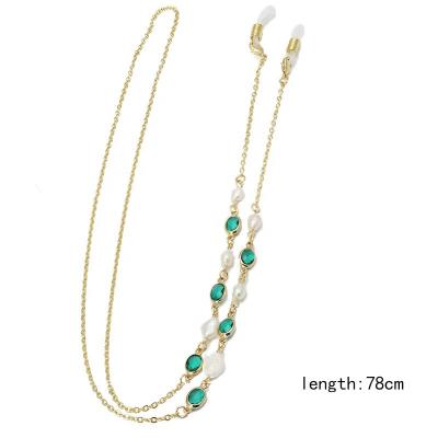 China Simple Style 18K Plated Water Bead Anti Slip Glass Face-Mask Chain Chain for sale