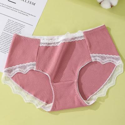 China Antibacterial Women's Cotton Antibacterial Waist Lace Lace Mulberry Super Underwear Superb Underwear for sale