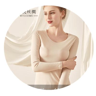 China Amazon Mulberry Silk Women's Thin Underwear QUICK DRY Basic Long Sleeve Underwear for sale