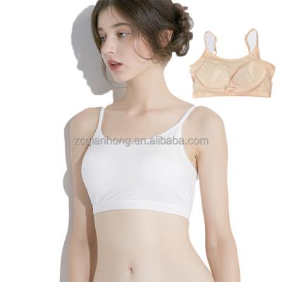 China Wholesale One Piece Sports Bra Tops With Chest Padded Yoga Backless Modal Camisole Navel Sexy Ins Cropped Teen Bra for sale