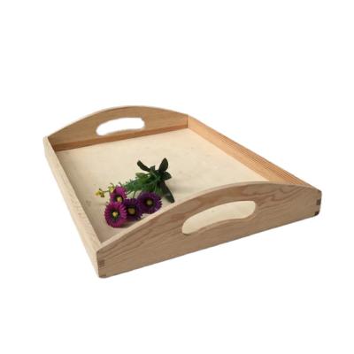 China China Competitive Price Used To Hold Things Serving Tiered Rolling Wooden Tray With Handles for sale