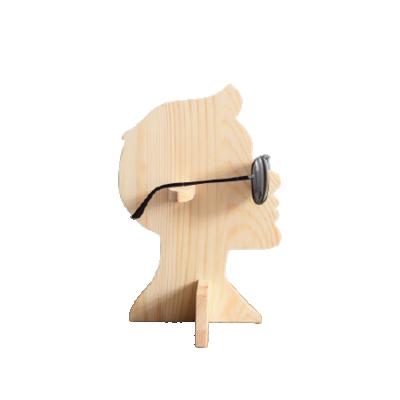 China Concise Environmentally Friendly Sunglasses Glass Display Stand Shelf Glass Stand Wooden Rack for sale