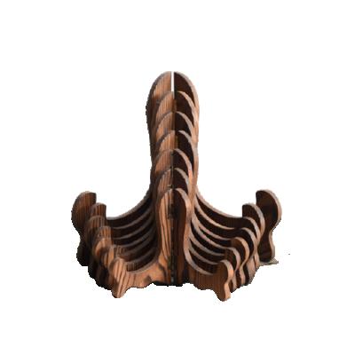 China Europe DIY Triangle Bracket 3d Wall Art Decor High Quality Stable Wooden Hidden Pu'er Tea Cake Display Stand for sale