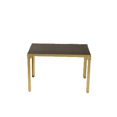 China Other Furniture Gold Modern Home Factory Arts PU Leather Metal Coffee Table for sale