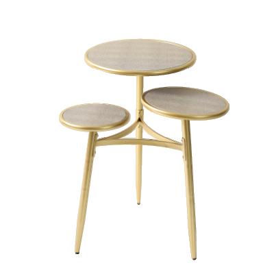 China Modern Artistic Design Style Gold Adjustable Fashion Living Room Furniture Home Factory Arts PU (Other) Metal Flower Stand Leather Shelf for sale