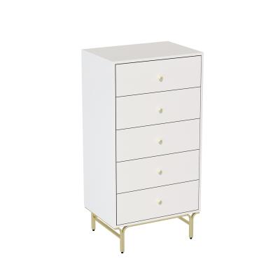 China Other Living Room Gold Bedroom Furniture Home Factory Arts Modern White Leather PU Table Side Cabinet for sale