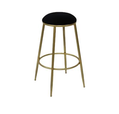 China OEM modern gold custom hotel modern gold metal logo bar stools furniture home factory simple style for sale