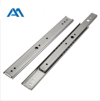 China Modern Hot Sale Blue Zinc 35mm Two Ball Cold Rolled Steel Telescopic Sliding Channel Drawer Slide for sale