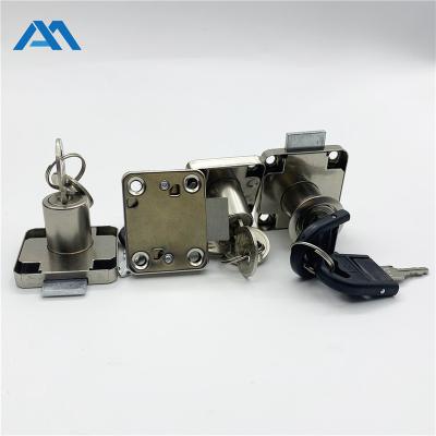 China Modern Iron Cabinet Furniture Nickel Plated Hardware Drawer Lock Anti-theft Lock for sale