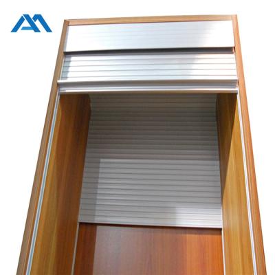 China Modern Slat Kitchen Cabinet Roller Shutter Aluminum Office Furniture PVC Slat Door PVC for sale