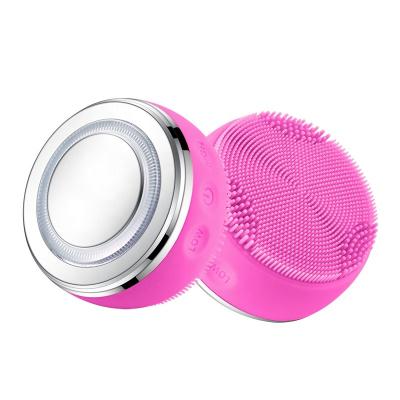 China Skin Tightening Current Multifunctional Micro The Multispectral Silicone Skin Massager Instrument Silicone Facial Cleansing Brush for sale