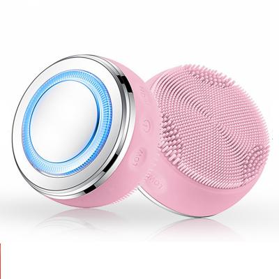 China Good price DEEP CLEANING 5 in 1 ultrasonic beauty electric silicone brush waterproof led facial cleaning massager for sale