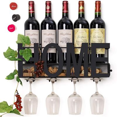 China Europe Best Seller Wall Mount Metal Wine Rack Wine Bottle Holder for sale