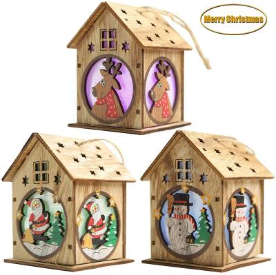 China Cute Home Decoration LED Wooden Bedroom Christmas Tree Hanging Light for sale