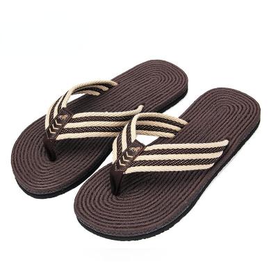 China 2021 Fashion Summer Sports Eva Flip Flops Men's Korean Canvas Breathable Slippers The Trend Wear Fashionable Non-slip Beach Shoes for sale