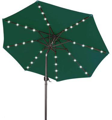 China Modern Outdoor Furniture Patio LED Market Umbrella With 32 Lights Umbrella For Cafe for sale