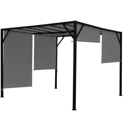 China Polyester Made In China Hot Selling Designs Steel Metal Garden Pergola With Polyester Fabric for sale