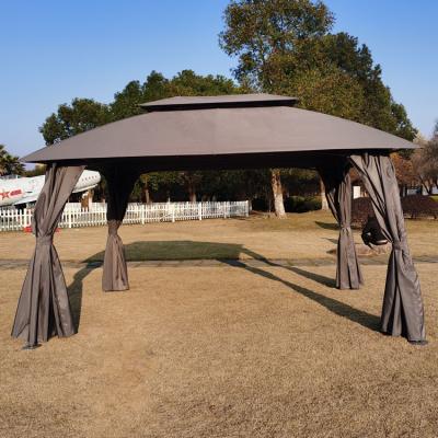 China Moorehead Fabrication Steel Gazebo 10x13 Outdoor Patio Gazebo, Double Soft Top Garden Gazebos with Fabrication for Patios, Yard, Garden or Outdoor Event for sale