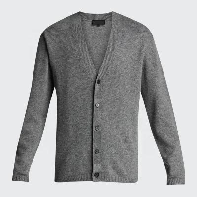 China QUICK DRY Mens 100% Cashmere V-Neck Cardigan Knit Sweater for sale