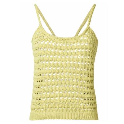 China Breathable Hot Sales Summer Crochet Acid Green Tank Top For Ladies for sale