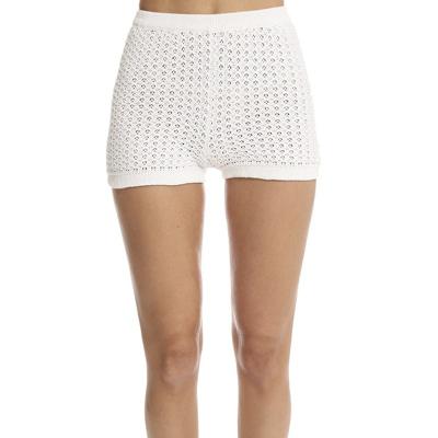 China Wholesales QUICK DRY Ribbed Elastic Waist Crochet Knit Shorts for sale